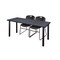 Kee Rectangle Tables > Training Tables > Kee Table & Chair Sets, 72 W, 24 L, 29 H, Grey MT7224GYBPBK44BK - alternate 1